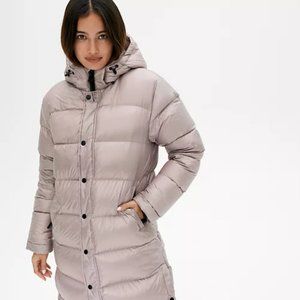 TNA Aritzia Super Puff Long - Iridiscent Rose Quartz